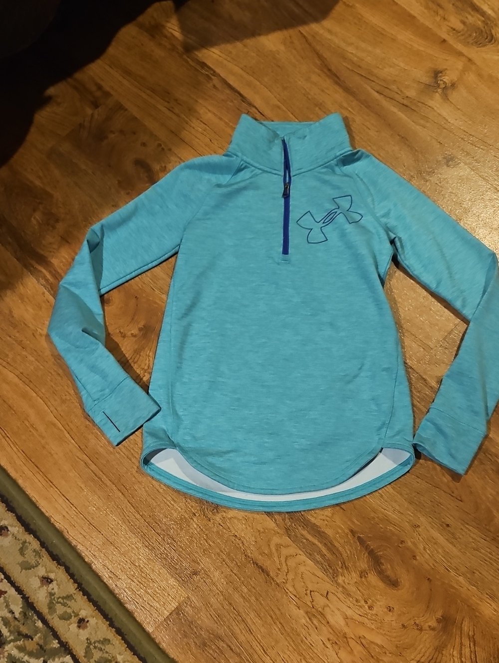 Girls Under Armour Sweat Shirt Heathered Green Size YMD